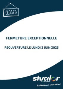 Fermeture exceptionnelle les 29 et 30 mai 2025