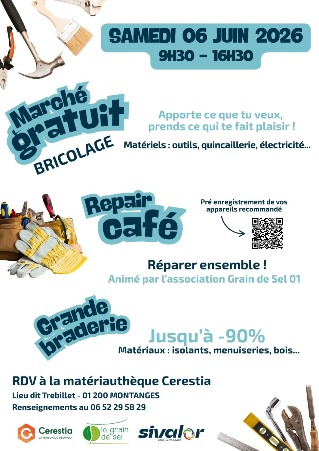 Le SIVALOR organise un marché gratuit spécial bricolage en partenariat avec Cerestia et le Grain de Sel
